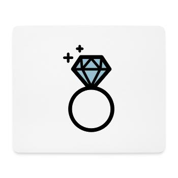 Engagement ring with diamond - Mouse Pad (horizontal) - white - Front