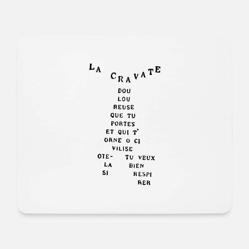 t-shirt cravate Apollinaire - Mousepad (Querformat) - Weiß