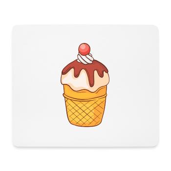 Eis Speiseeis Eiskrem Eiscreme Kugeleis Eisbecher - Mousepad (Querformat) - Weiß - Vorne