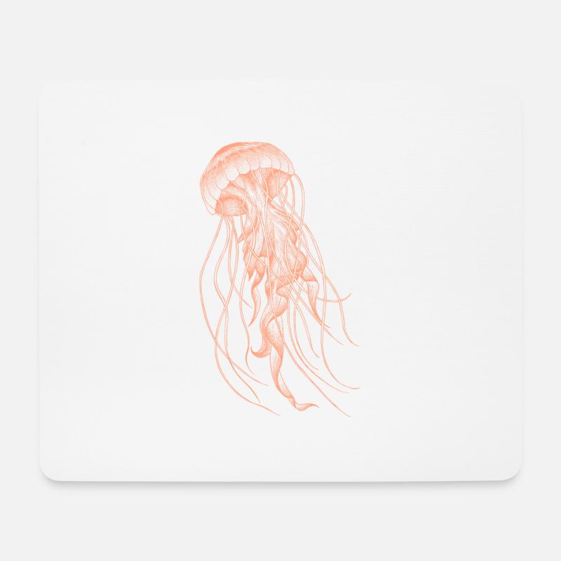 Quallen Design - Mousepad (Querformat) - Weiß
