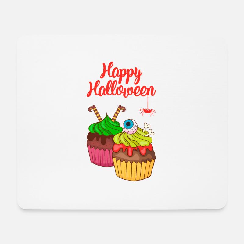 Halloween Cupcake Muffin Kuchen Backen Süßigkeiten - Mousepad (Querformat) - Weiß