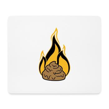 shit is on fire scheisse kot haufen haeufchen kack - Mousepad (Querformat) - Weiß - Vorne
