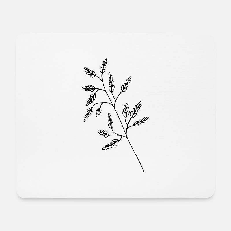 Ast - Pflanze, Natur, Baum, Blatt, Blätter, Blume - Mousepad (Querformat) - Weiß