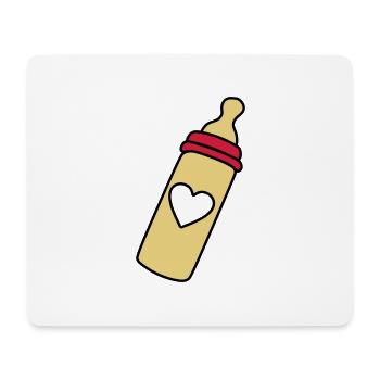 biberon coeur - Tapis de souris (format paysage) - blanc - Devant