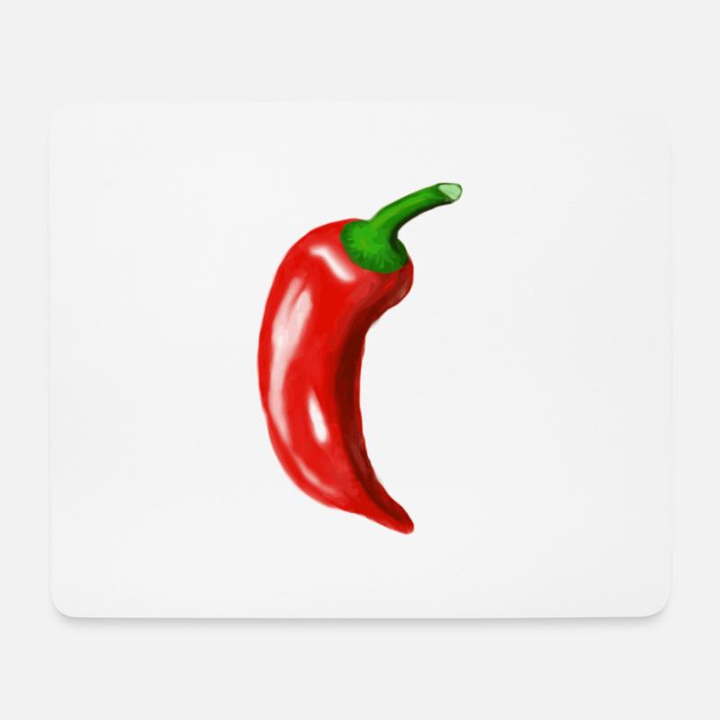 Rote Chili Pepperoni Illustration 100000 Scoville - Mousepad (Querformat) - Weiß