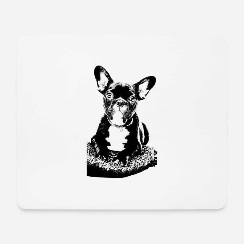 französische bulldogge - Mousepad (Querformat) - Weiß