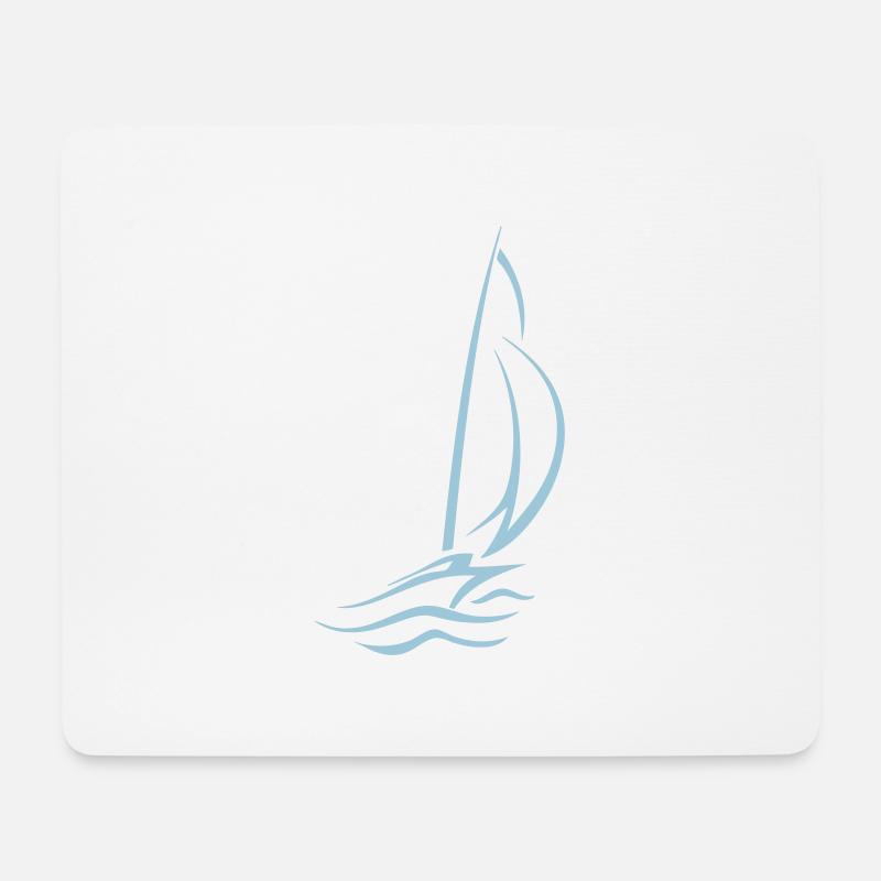 Segelboot - Mousepad (Querformat) - Weiß