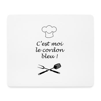 cordon bleu tablier cuisinier - Tapis de souris (format paysage) - blanc - Devant