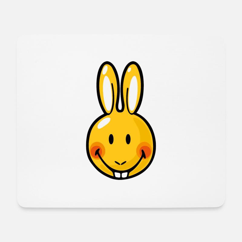 Smiley Rabbit - Mousepad (Querformat) - Weiß