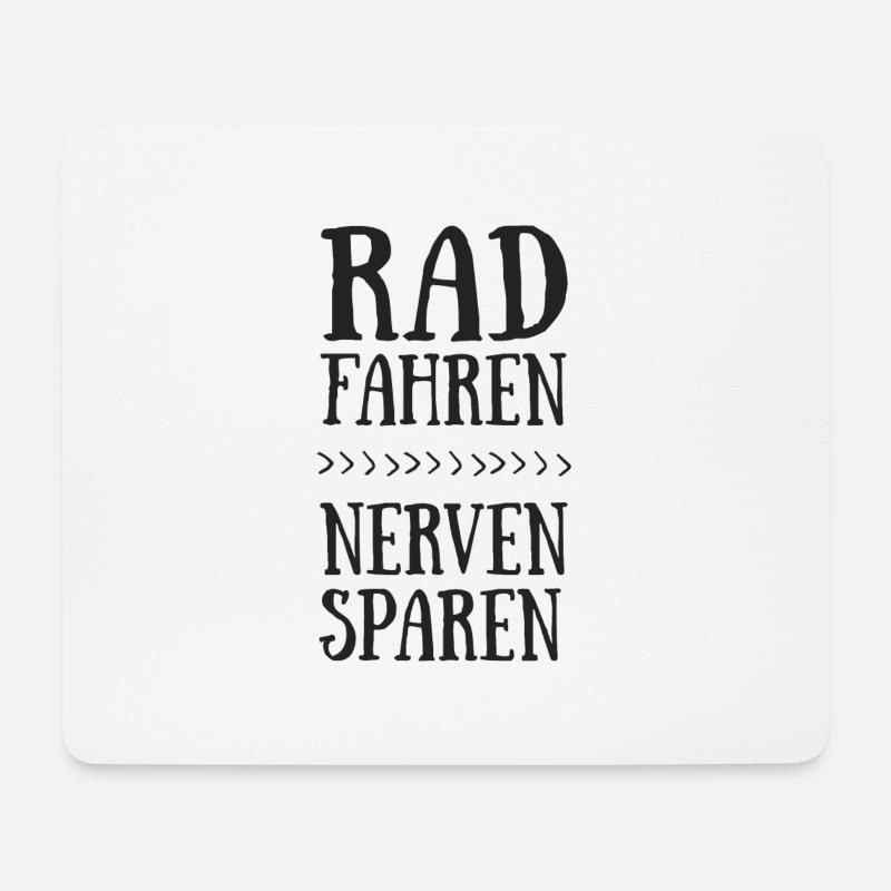 Lustiger Spruch Rad fahren Nerven sparen - Mousepad (Querformat) - Weiß