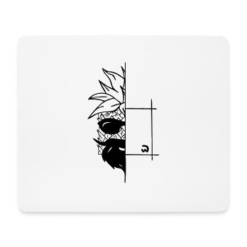 mezzo cubo di ananas con barba e occhiali da sole - Tappetino per mouse (orizzontale) - bianco - Fronte