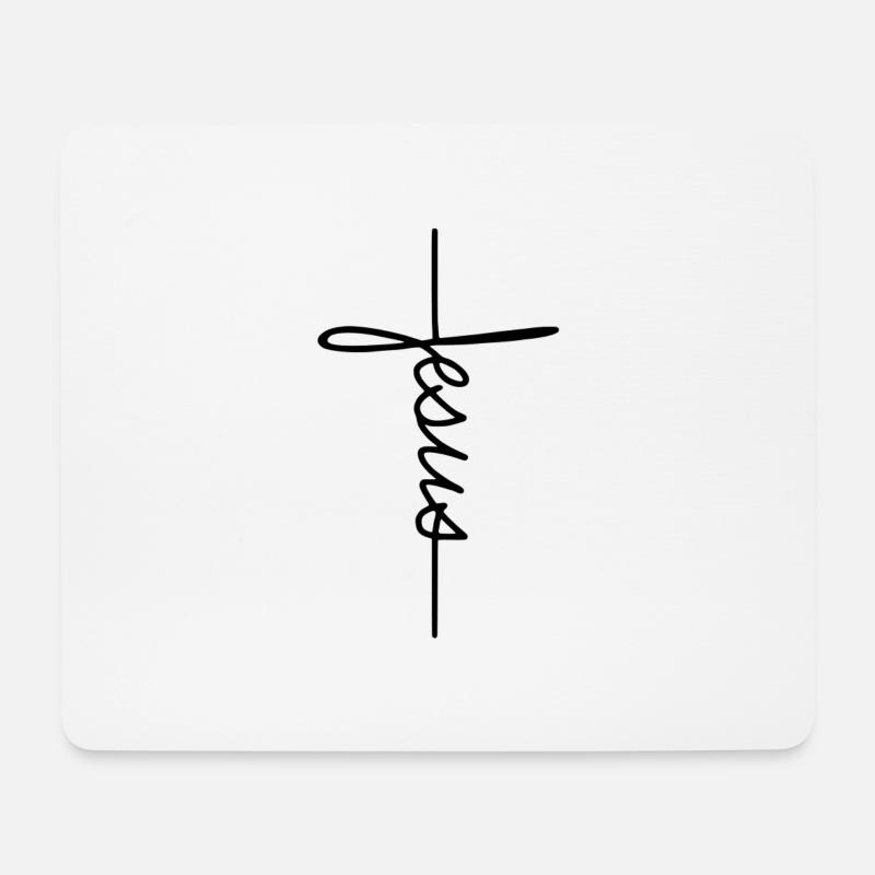 Jesus Cross / Jesus Kreuz - Mousepad (Querformat) - Weiß