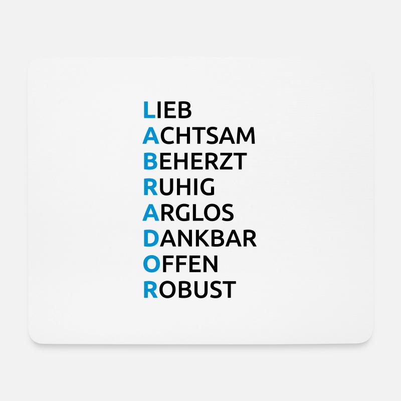 Labrador Eigenschaften Spruch - Mousepad (Querformat) - Weiß