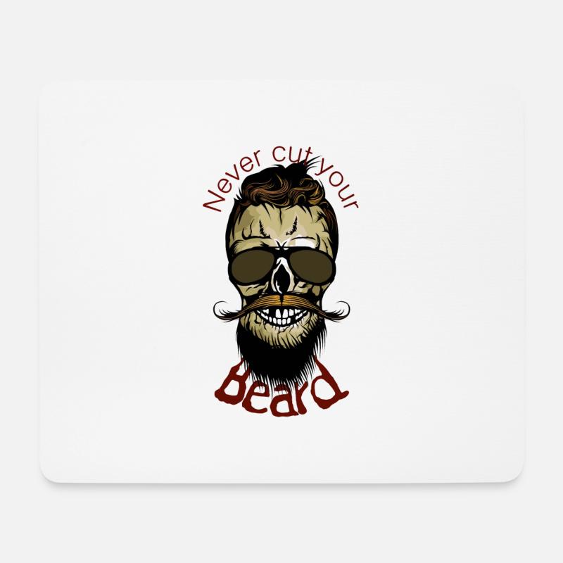 Welle des Todes Zitat never cut hipster skull barb - Mousepad (Querformat) - Weiß