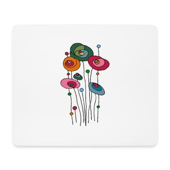 Bunte Blumen - Mousepad (Querformat) - Weiß - Vorne