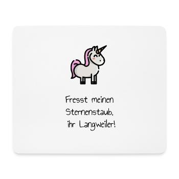 Einhorn Spruch Sternenstaub. Geschenk - Mousepad (Querformat) - Weiß - Vorne