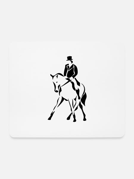Dressur Reiten - Kleidung selber gestalten - Mousepad (Querformat) - Weiß