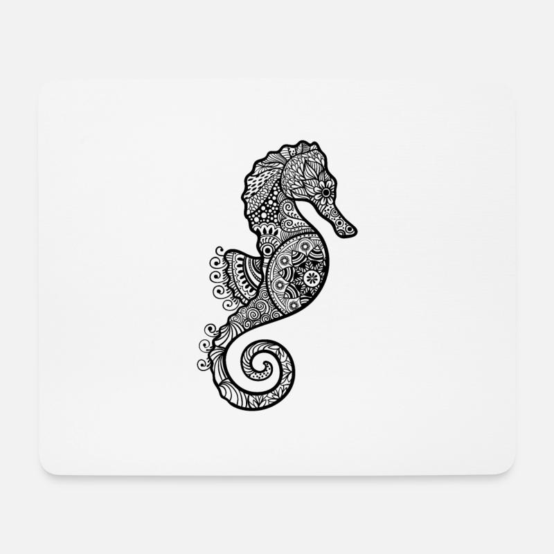 Seepferdchen - Mousepad (Querformat) - Weiß