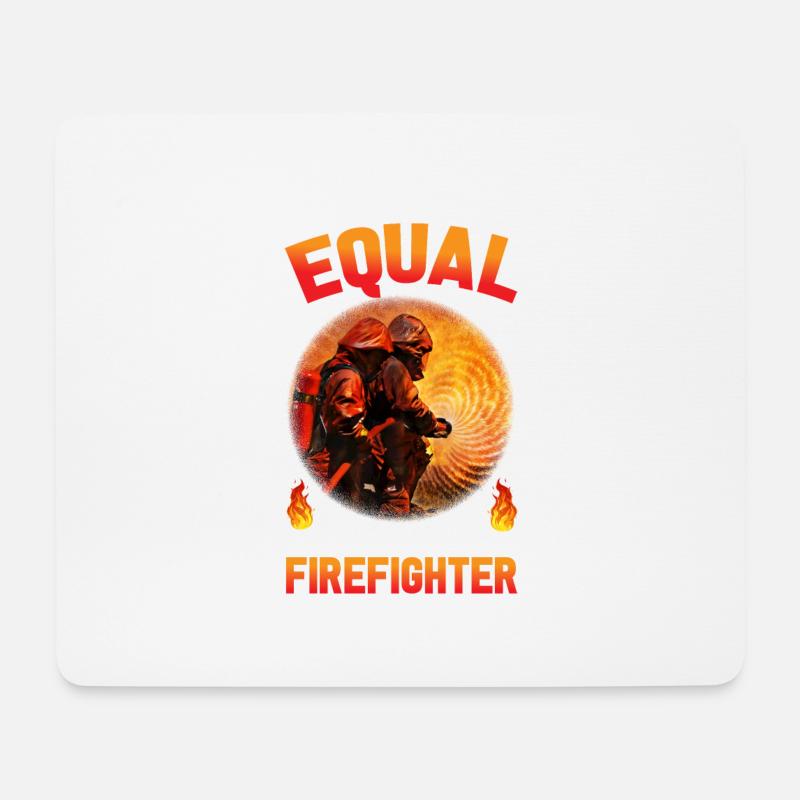 Fire Fighter I Feuerwehrmann - Mousepad (Querformat) - Weiß