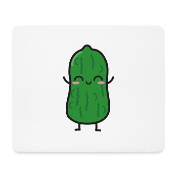 Saure Gurke Lustig Kawaii - Mousepad (Querformat) - Weiß - Vorne