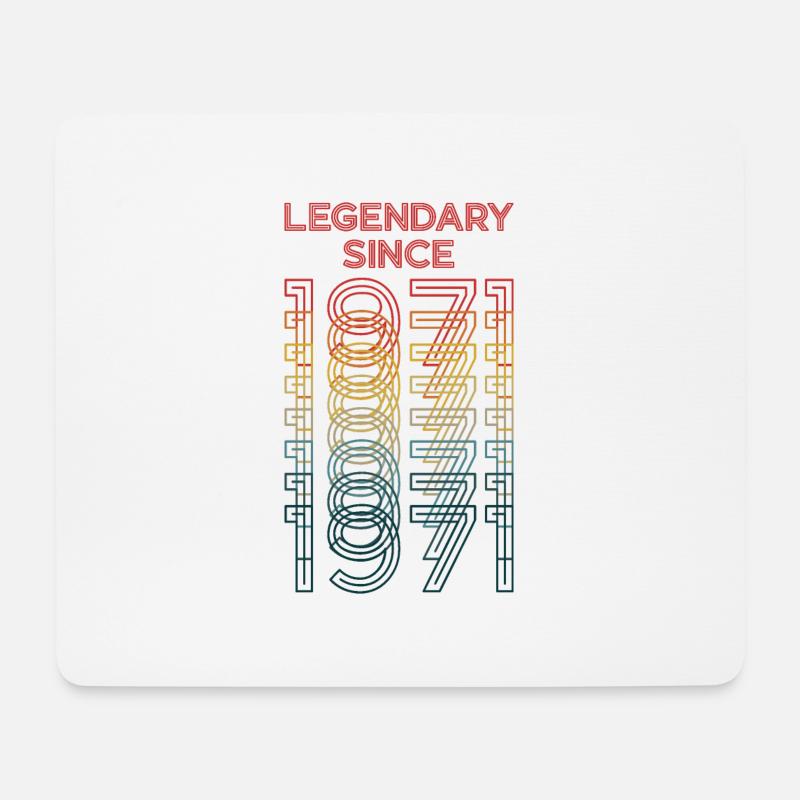 LEGENDARY SINCE 1971 LEGENDE LEGENDÄR VINTAGE - Mousepad (Querformat) - Weiß