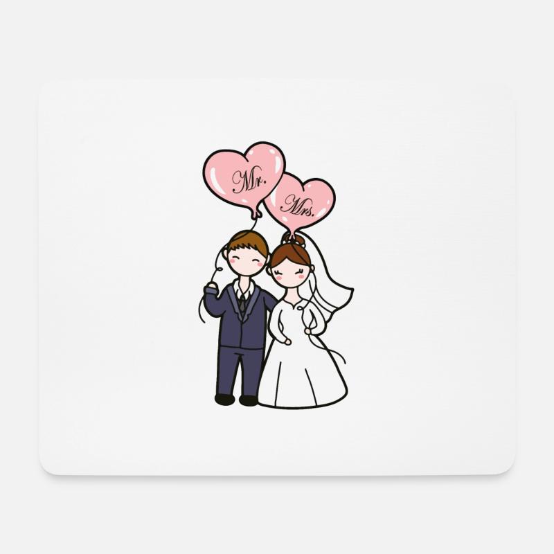 Hochzeitspaar - Mousepad (Querformat) - Weiß