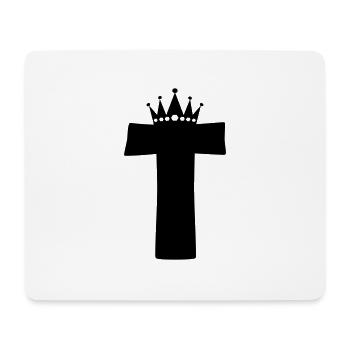 buchstabe T Krone - Mousepad (Querformat) - Weiß - Vorne