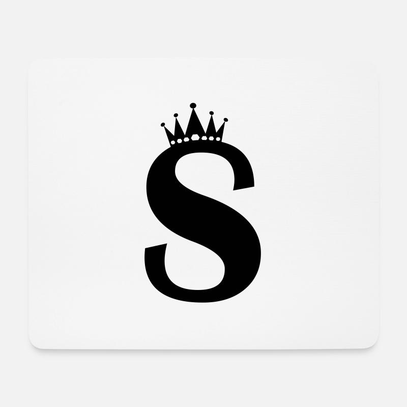buchstabe S Krone - Mousepad (Querformat) - Weiß
