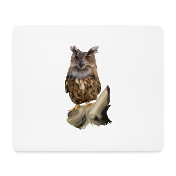 Eule - Mousepad (Querformat) - Weiß - Vorne