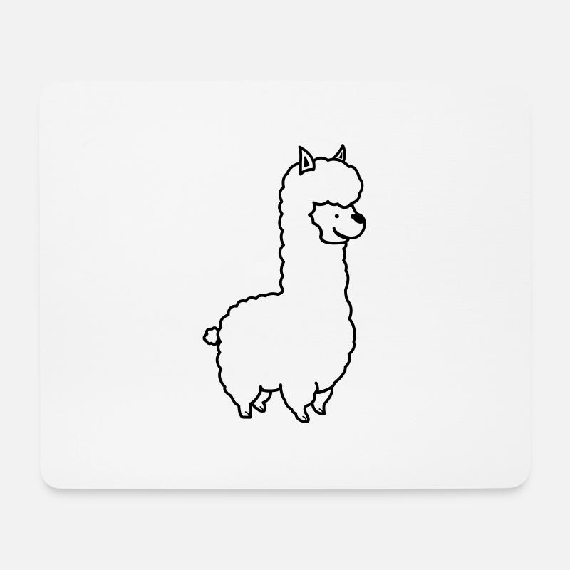 Alpaka - Mousepad (Querformat) - Weiß
