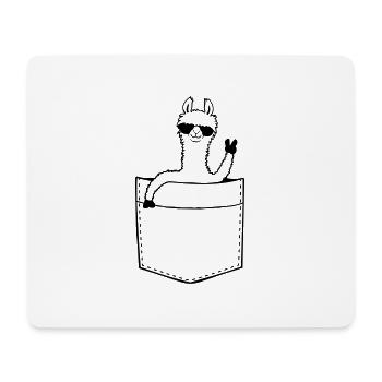 Hemdtasche Comic Lama - Mousepad (Querformat) - Weiß - Vorne