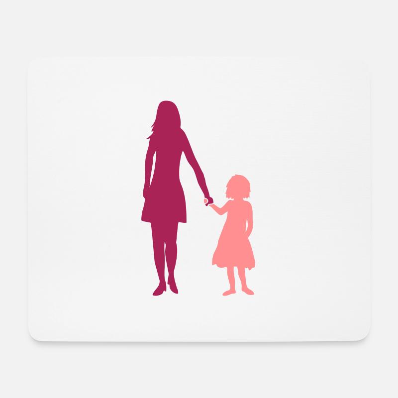 Duo Mädchen Mama - Mousepad (Querformat) - Weiß