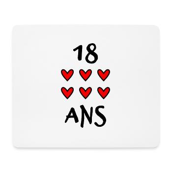 18 ANS. 18e ANNIVERSAIRE. ANNIVERSAIRE 18 ANS.18 - Tapis de souris (format paysage) - blanc - Devant