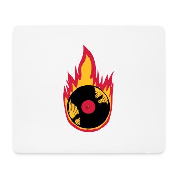 Musique de disque vinyle Fire - Tapis de souris (format paysage) - blanc - Devant