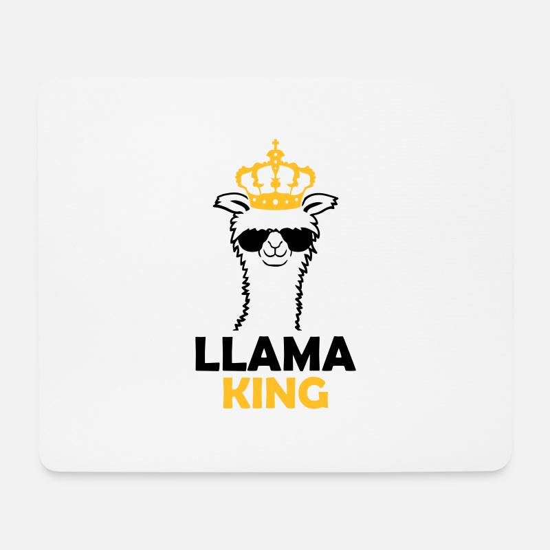 Llama King lustig Chef - Mousepad (Querformat) - Weiß
