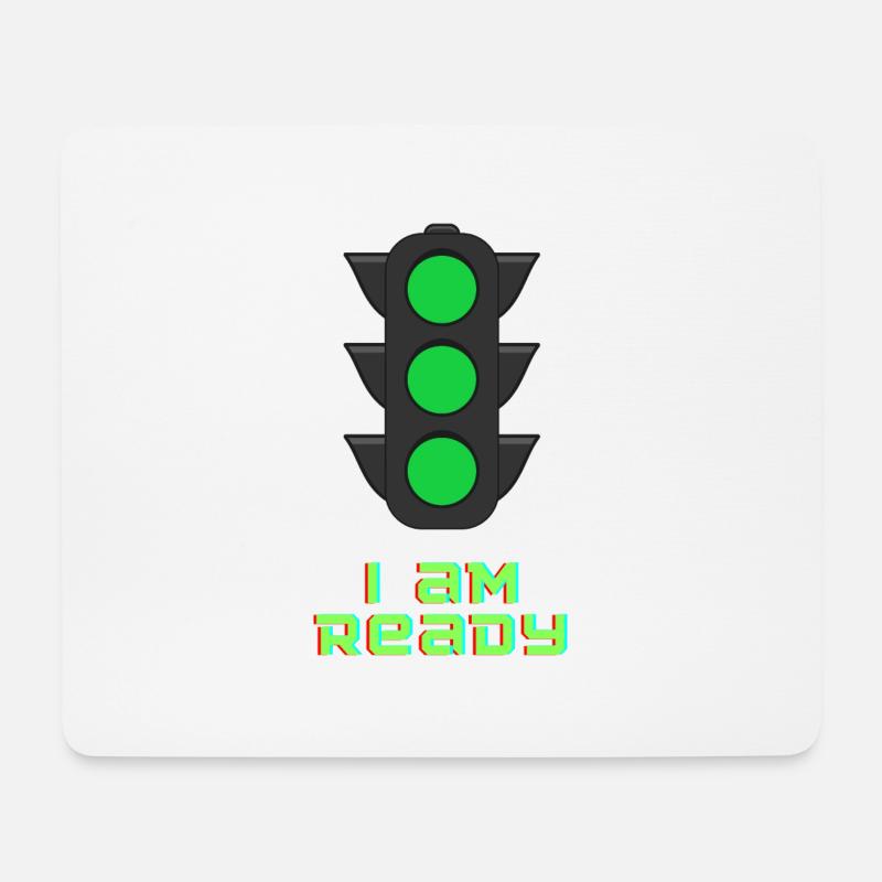 I am Ready Ampel - Mousepad (Querformat) - Weiß