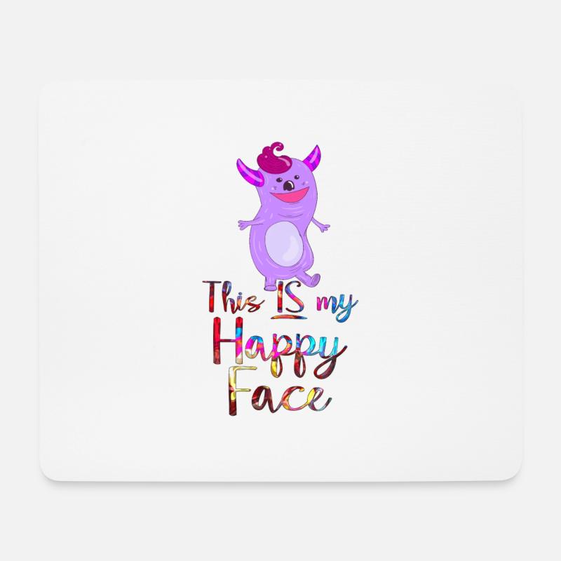 Angry Gesicht Gesicht Cartoon glückliches Gesicht Cartoon - Mousepad (Querformat) - Weiß
