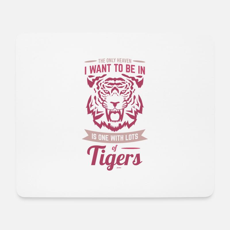Himmel Tiger Asien Katze Spruch - Mousepad (Querformat) - Weiß