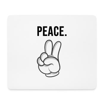 peace hand - Mousepad (Querformat) - Weiß - Vorne
