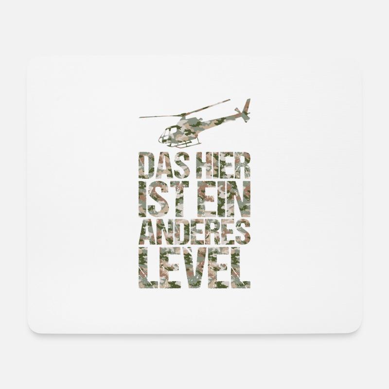 Hubschrauber Dschungel survival Spruch Geschenk - Mousepad (Querformat) - Weiß