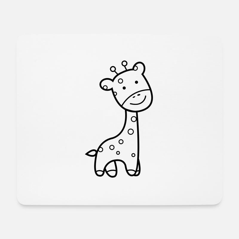 Giraffe - Mousepad (Querformat) - Weiß