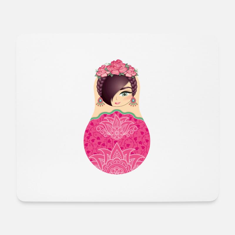 Matroschka Fina - Mousepad (Querformat) - Weiß