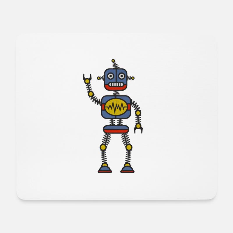 Roboter - Mousepad (Querformat) - Weiß