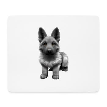 Chiot Berger Allemand Propriétaire Chien - Tapis de souris (format paysage) - blanc - Devant