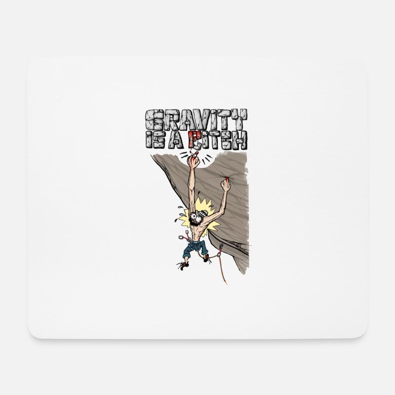 Gravity Kletter T Shirt - Mousepad (Querformat) - Weiß