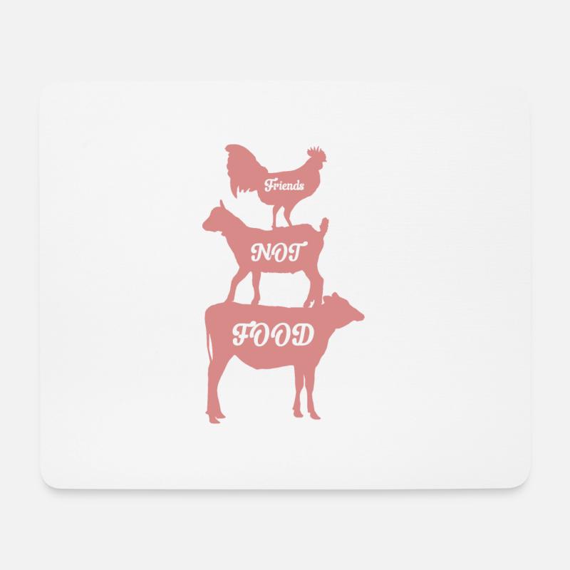 Friends not Food - Mousepad (Querformat) - Weiß