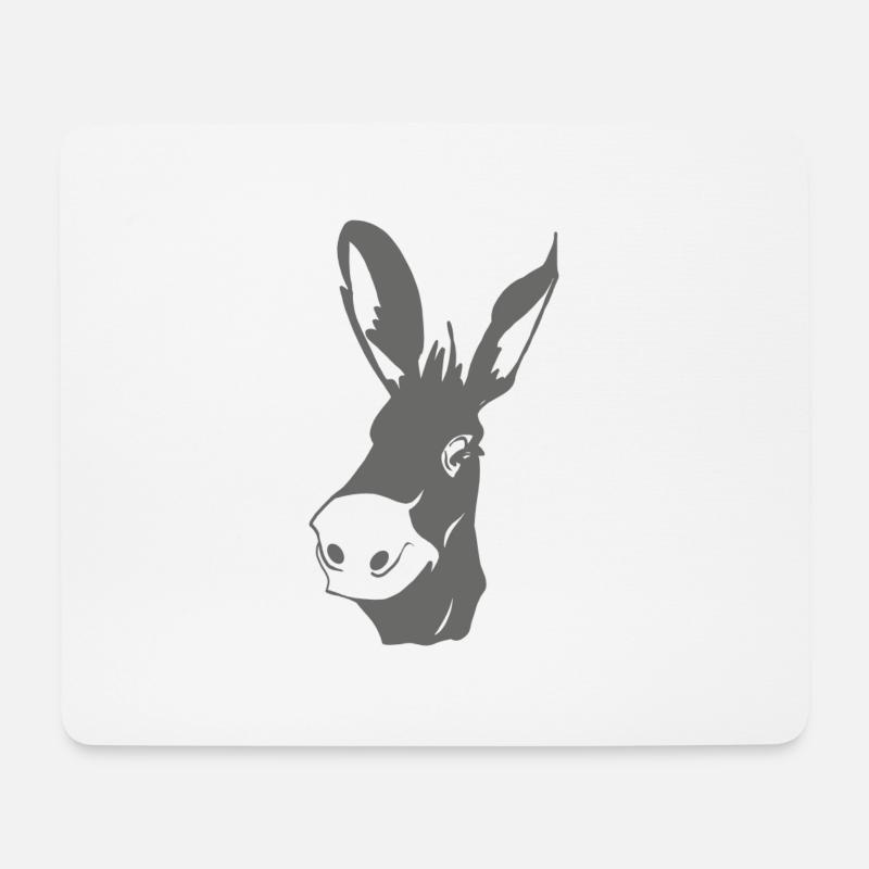 grauer Esel - Mousepad (Querformat) - Weiß