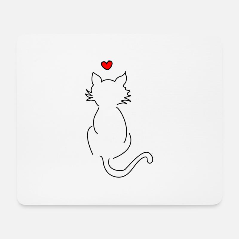 Wir lieben Katzen - Mousepad (Querformat) - Weiß