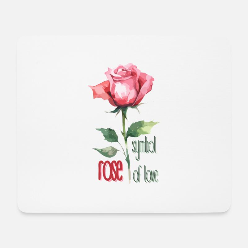 Rose: Symbol of love - Mousepad (Querformat) - Weiß