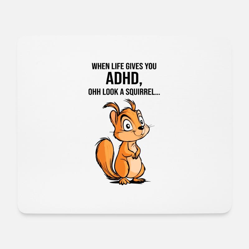 ADHD Squirrel - Mouse Pad (horizontal) - white